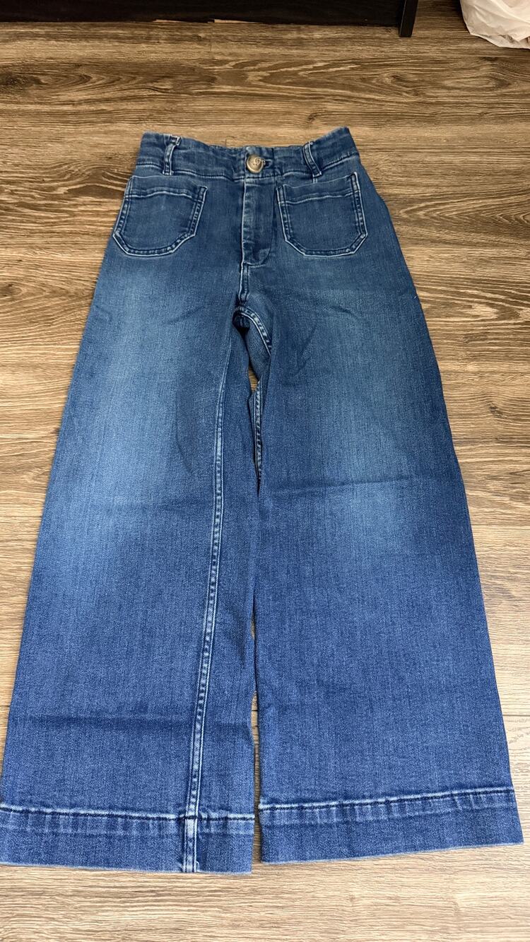 Anthropologie Pilcro The Skipper Wide-Leg Jeans Cropped Fit Medium Wash 27